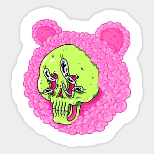 Fluffy Skull Sticker